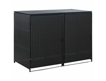 VidaXL Containerberging Dubbel Poly Rattan Zwart - 40% Korting!