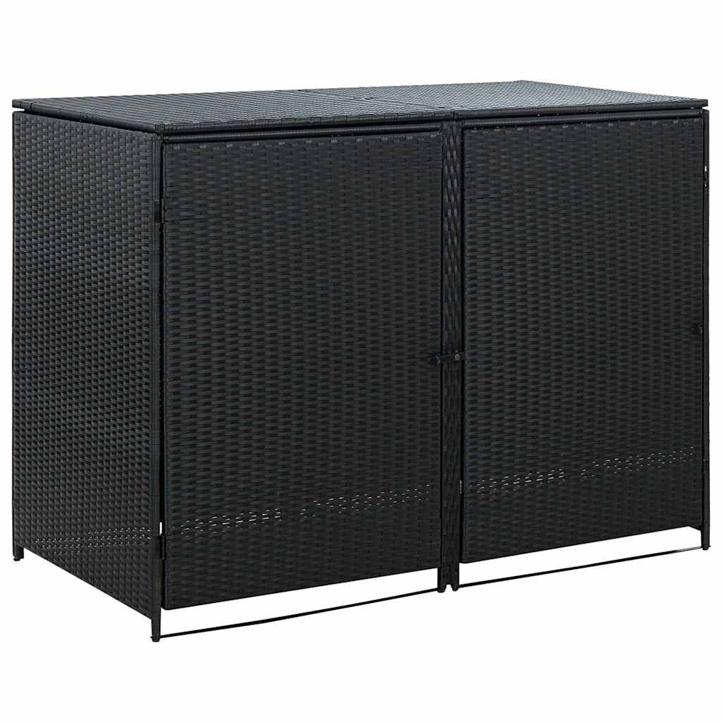 VidaXL Containerberging Dubbel Poly Rattan Zwart - 40% Korting!