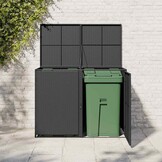 VidaXL Containerberging Dubbel Poly Rattan Zwart - 40% Korting!