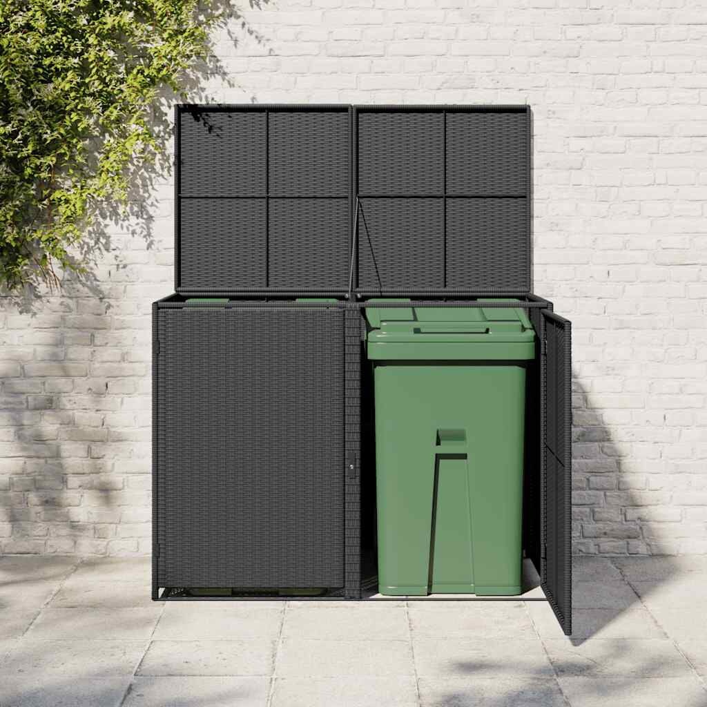 VidaXL Containerberging Dubbel Poly Rattan Zwart - 40% Korting!