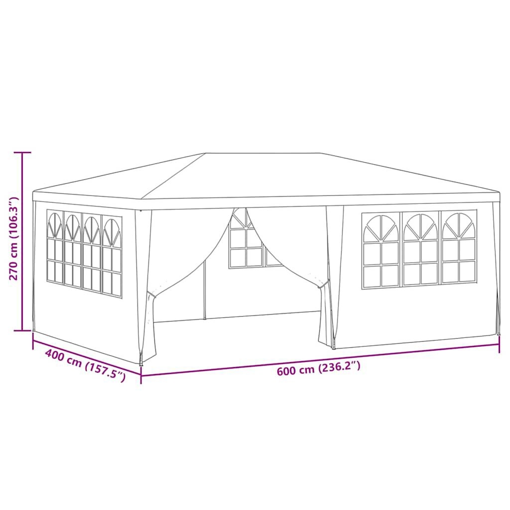 vidaXL Partytent Antraciet 4x6m met Zijwanden | 40% Korting! | Zo Goed Als Nieuw