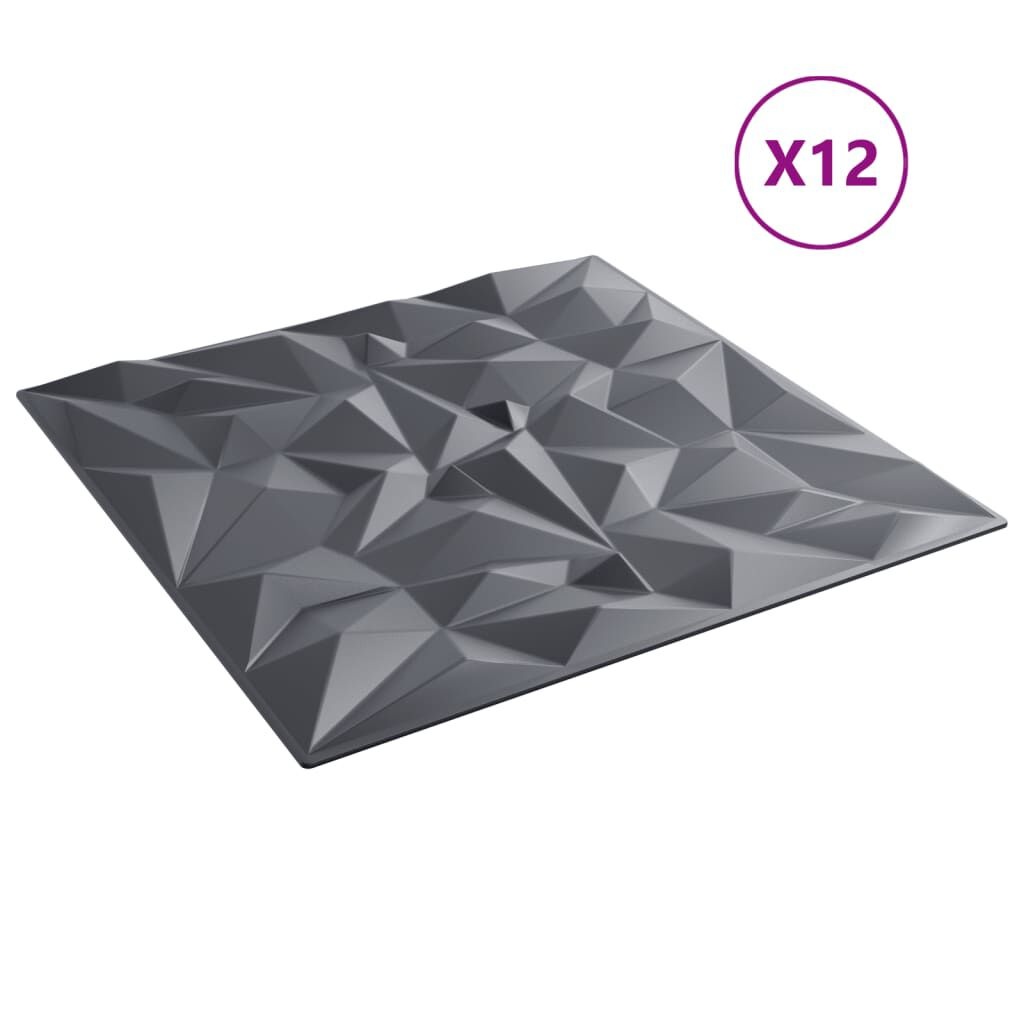 vidaXL Wandpanelen Amethist 3m² (46% Korting!) - XPS Grijs 50x50cm