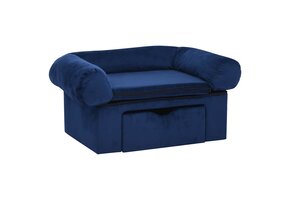 vidaXL Hondenbank Blauw Pluche met Lade - 46% Korting! (75x50x38 cm)