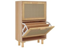 VidaXL Schoenenkast 52x25x80 cm - Hout & Rattan - 46% Korting!