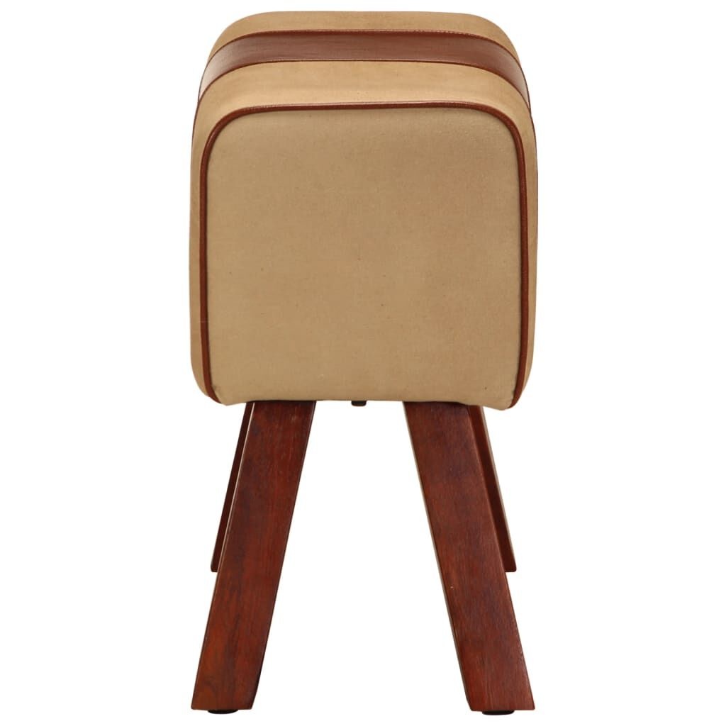 VidaXL Turnbok Bankje - Echt Leer & Mangohout - 58cm - Bruin - 40% Korting!