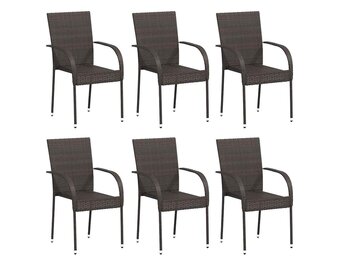 VidaXL Tuinstoelen Poly Rattan Bruin (6 stuks) - 55% Korting!
