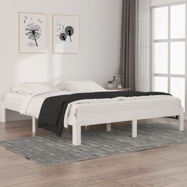 VidaXL Massief Grenen Bedframe Wit 160x200cm - 40% Korting!