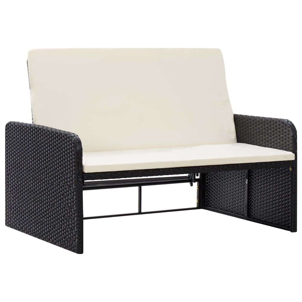 vidaXL Loungeset Poly Rattan Zwart - 40% Korting!