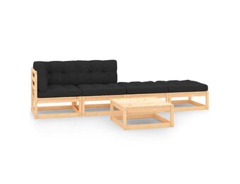 VidaXL 3-delige Loungeset Grenenhout | 53% Korting | Geretourneerd