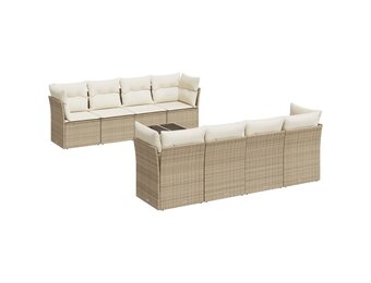 VidaXL 3-zits Tuinbank met Kussens Poly Rattan Beige - 80% Korting!
