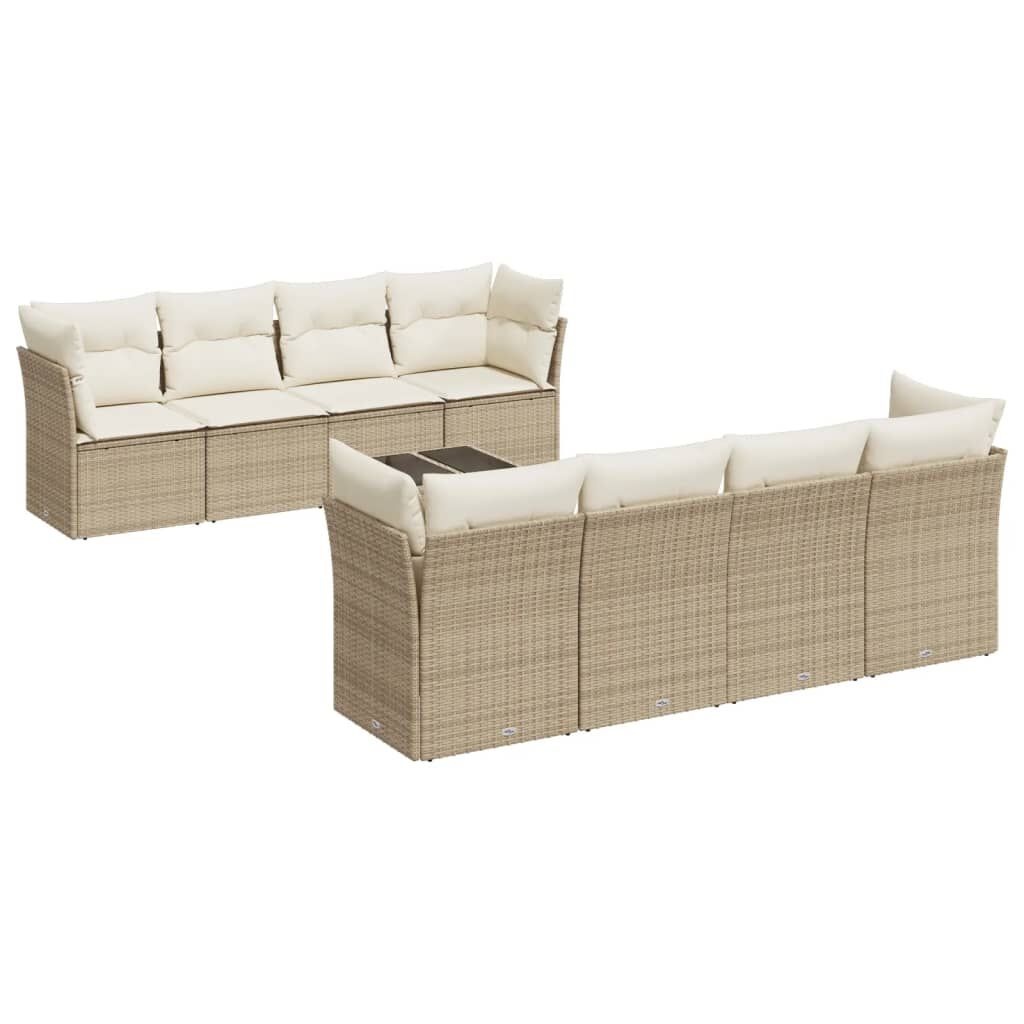 VidaXL 3-zits Tuinbank met Kussens Poly Rattan Beige - 80% Korting!