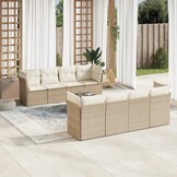 VidaXL 3-zits Tuinbank met Kussens Poly Rattan Beige - 80% Korting!