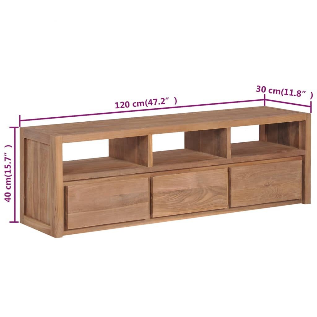 VidaXL Teakhout TV-meubel 120x30x40 cm | 46% Korting | Uniek & Gemonteerd