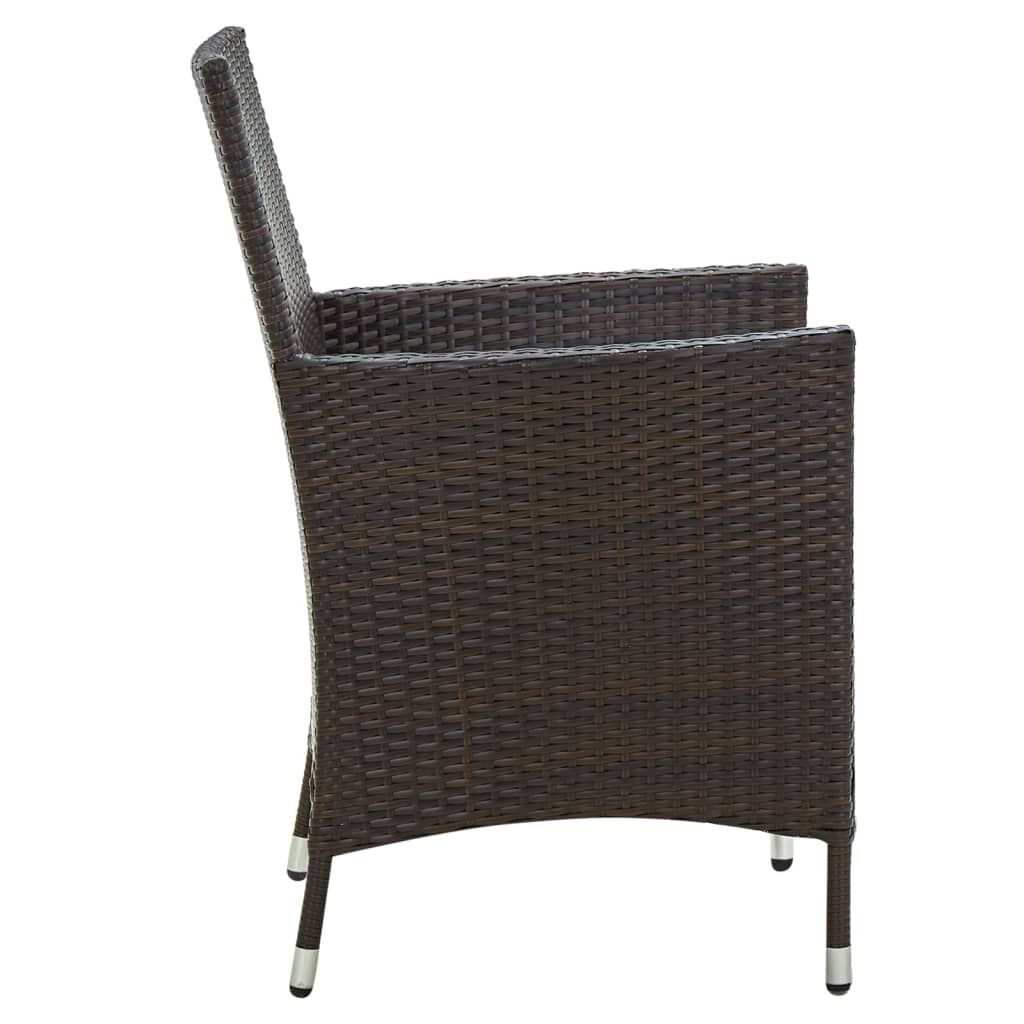 vidaXL Tuinstoelen 2 st. met kussens - Poly Rattan Bruin - 65% KORTING!