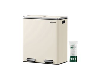 SONGMICS Duo Afvalbak 60L - 40% Korting! Stijlvol & Praktisch met Pedaal