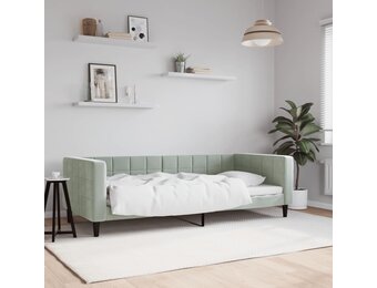 Slaapbank Fluweel Lichtgrijs 90x200cm - 60% Korting! (Kleine stofschade)