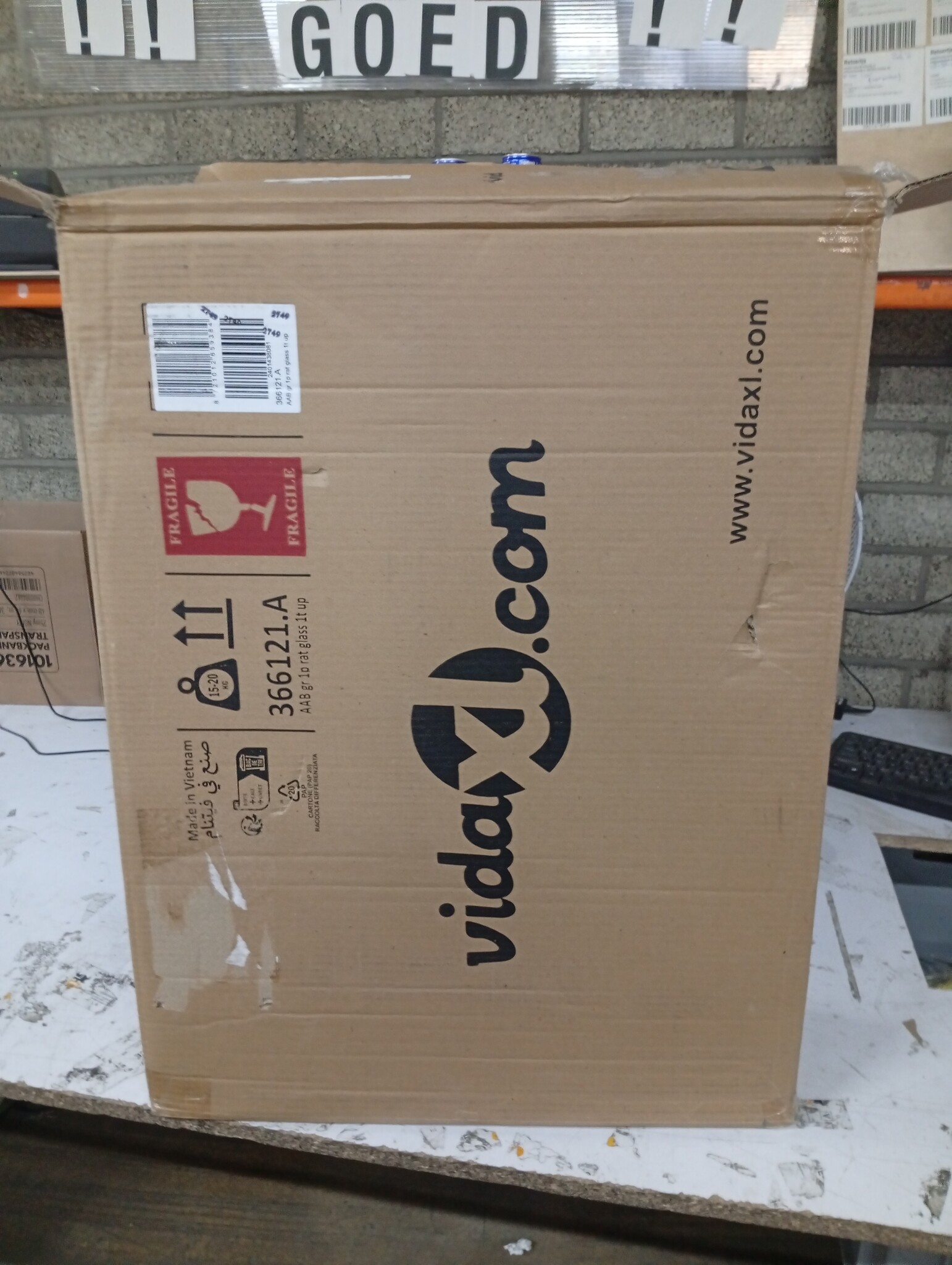 VidaXL Tuintafel Poly Rattan 100cm GRIJS - 55% Korting! - Licht Beschadigd