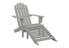 VidaXL Tuinstoel met Voetenbank - Hout Grijs - 40% Korting!