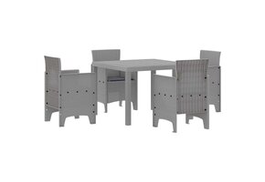 VidaXL Tuinstoel Set (4 stuks) - Lichtgrijs | 62% Korting!