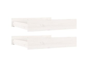 vidaXL Bedlades 2 st massief grenenhout wit