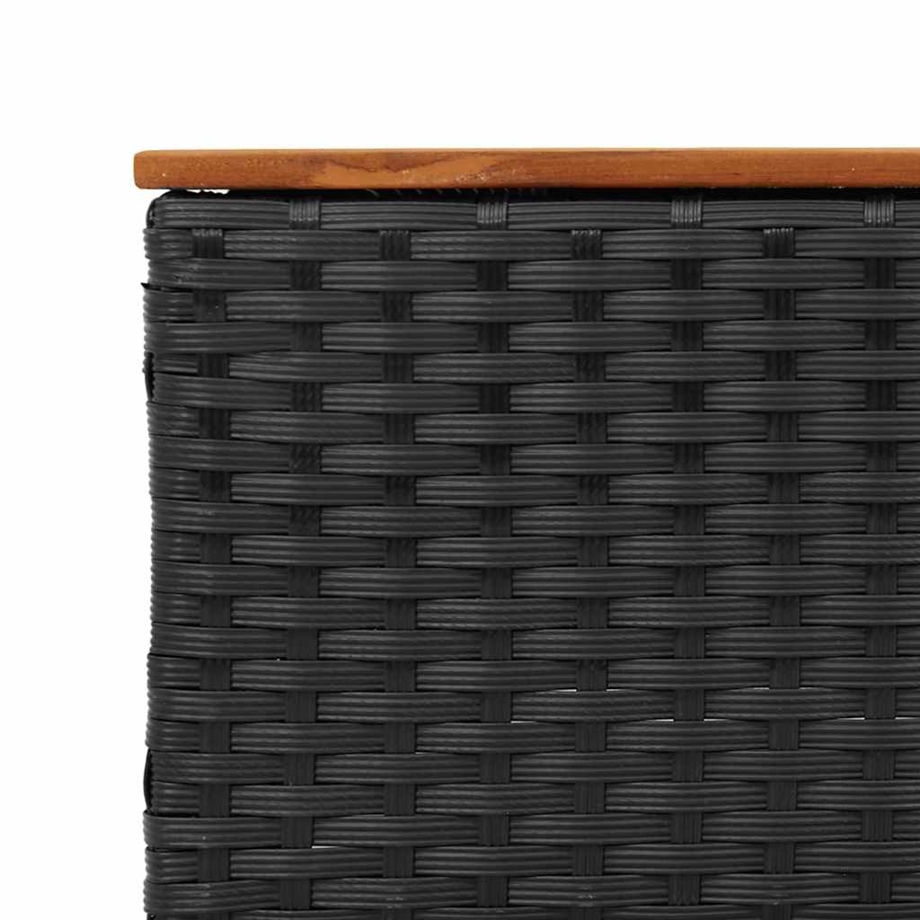 vidaXL 3-delige Loungeset met kussens poly rattan zwart