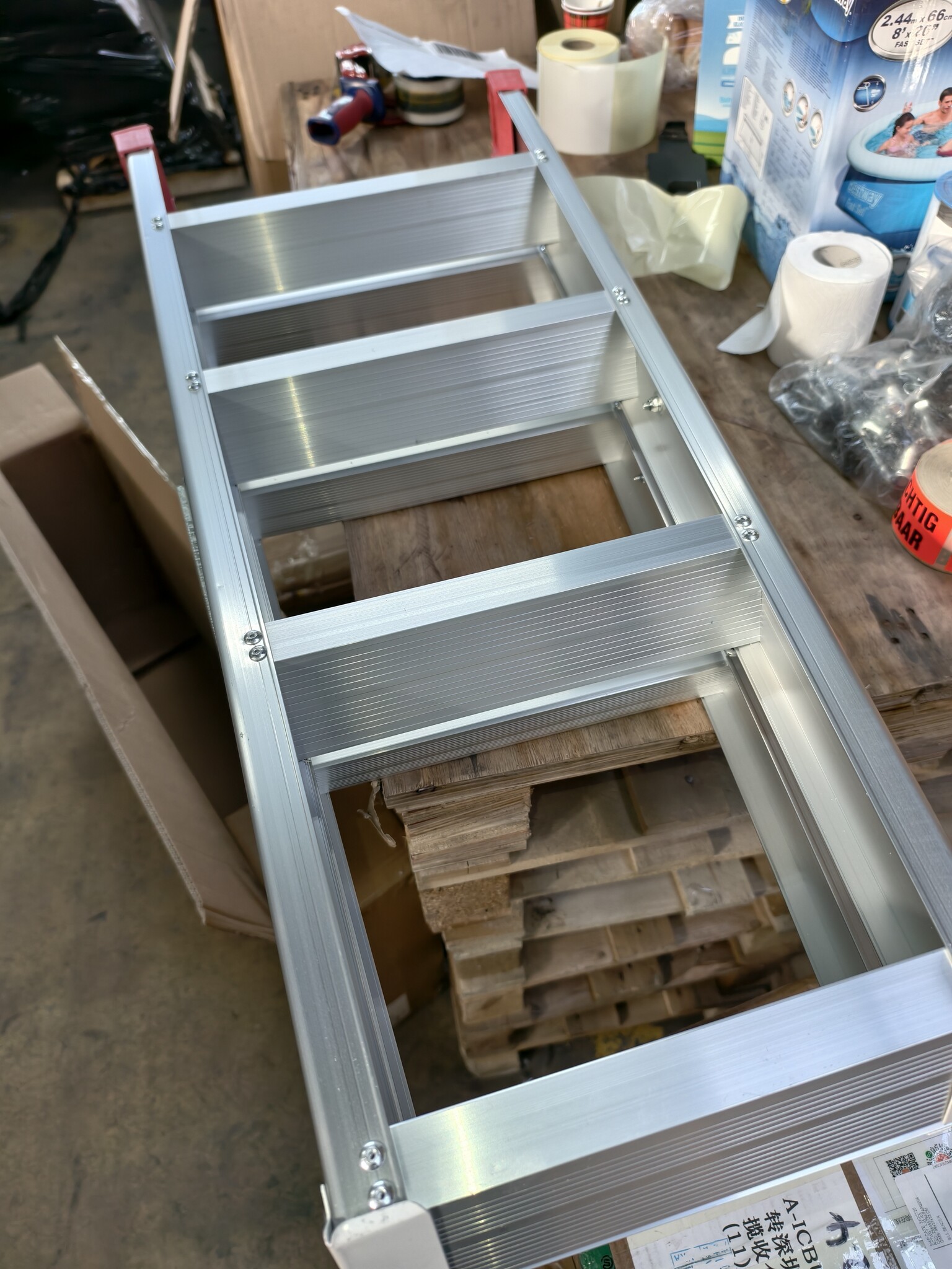 Huishoudtrap - ladder - 2x 4 treden - aluminium - 81 cm hoog