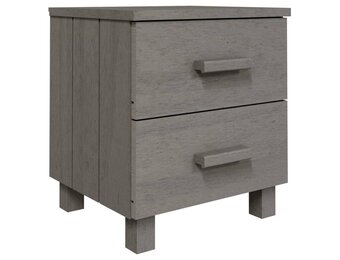 vidaXL Nachtkastje HAMAR 40x35x44,5 cm massief grenenhout lichtgrijs