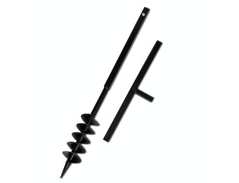 Grondboor met handvat en schroefkop (dubbele schroef) 100 mm (zwart)