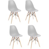 Keukentafel stoelen set - grijs - 4 delige set - keuken - huiskamer