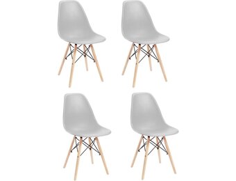 Keukentafel stoelen set - grijs - 4 delige set - keuken - huiskamer