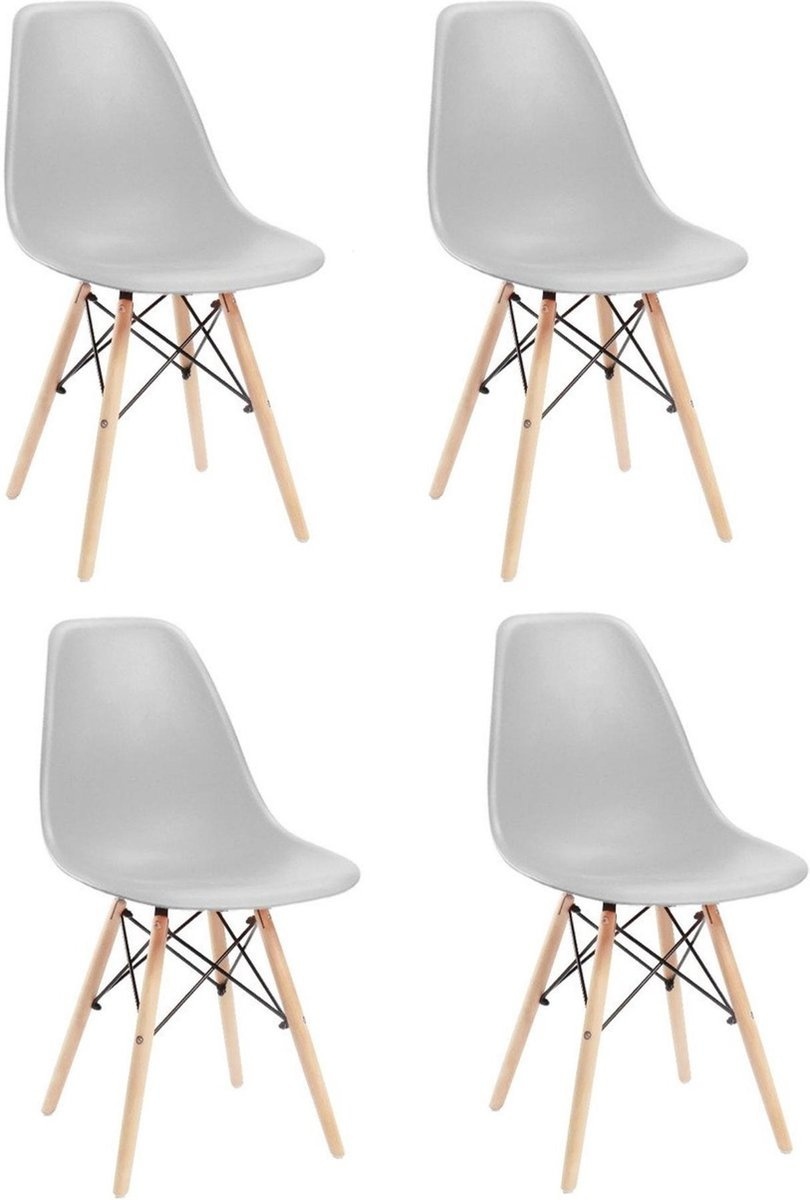 Keukentafel stoelen set - grijs - 4 delige set - keuken - huiskamer