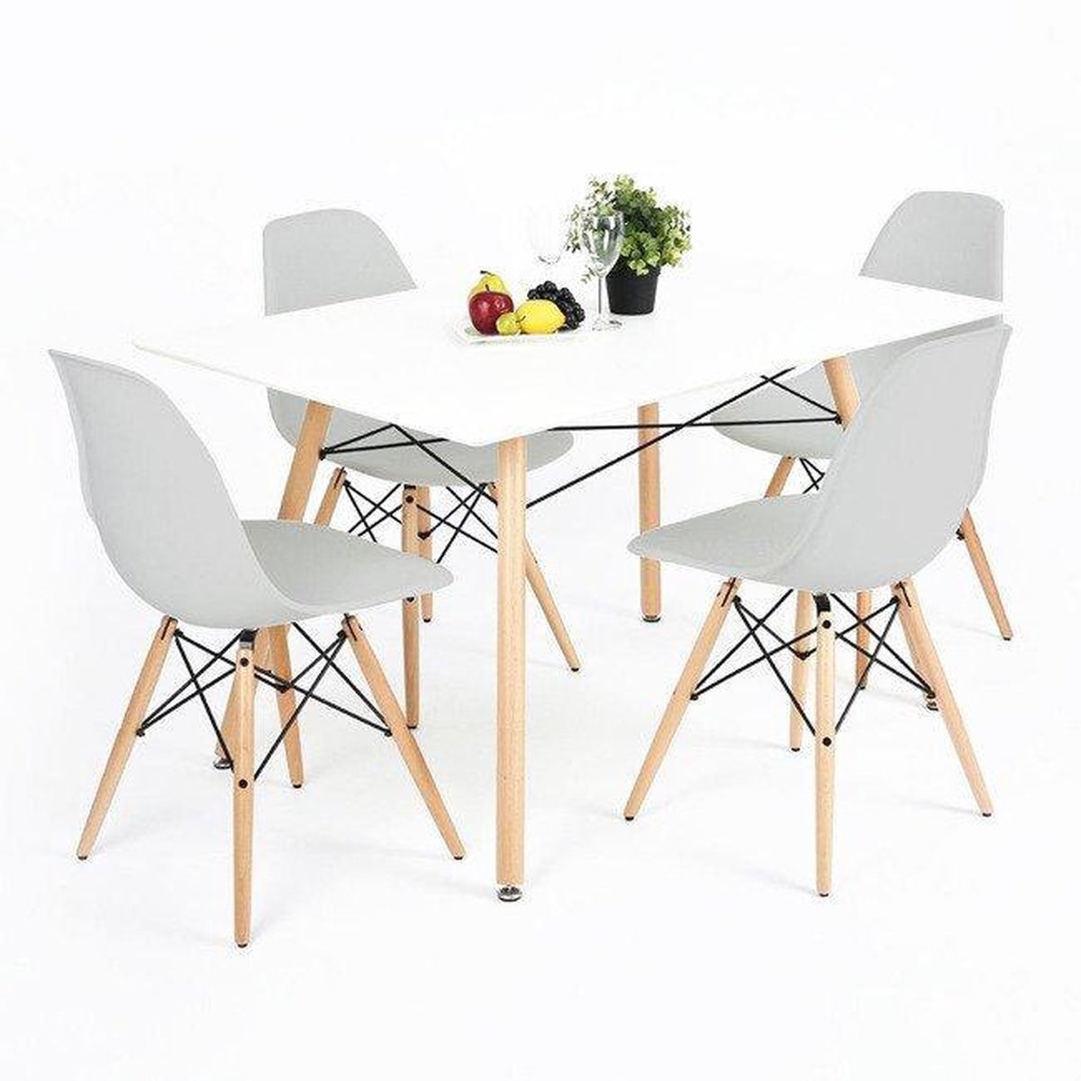 Keukentafel stoelen set - grijs - 4 delige set - keuken - huiskamer