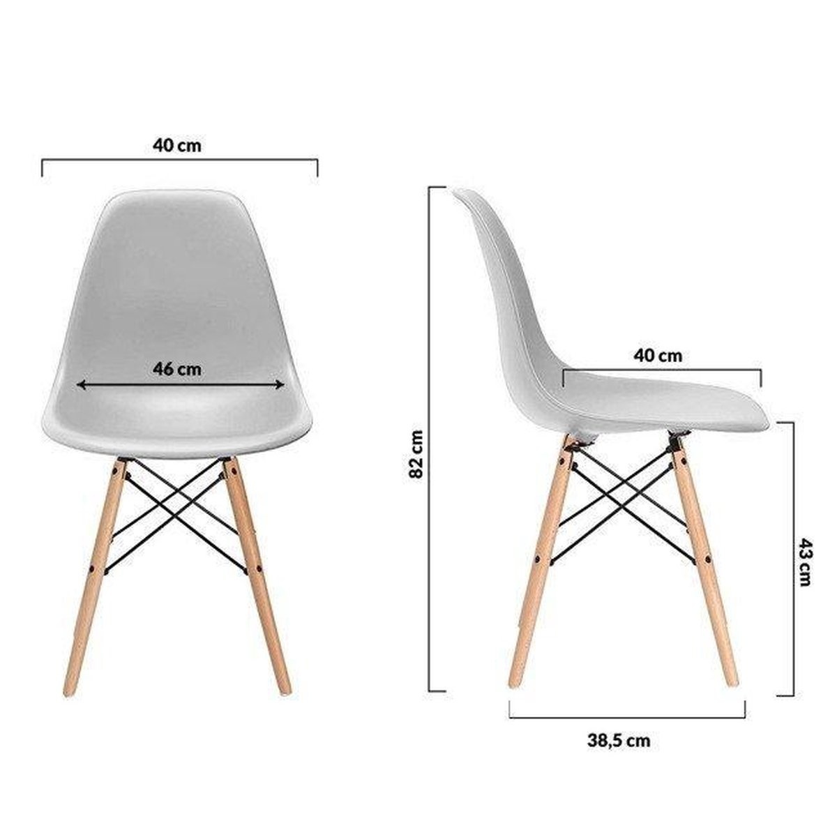 Keukentafel stoelen set - grijs - 4 delige set - keuken - huiskamer