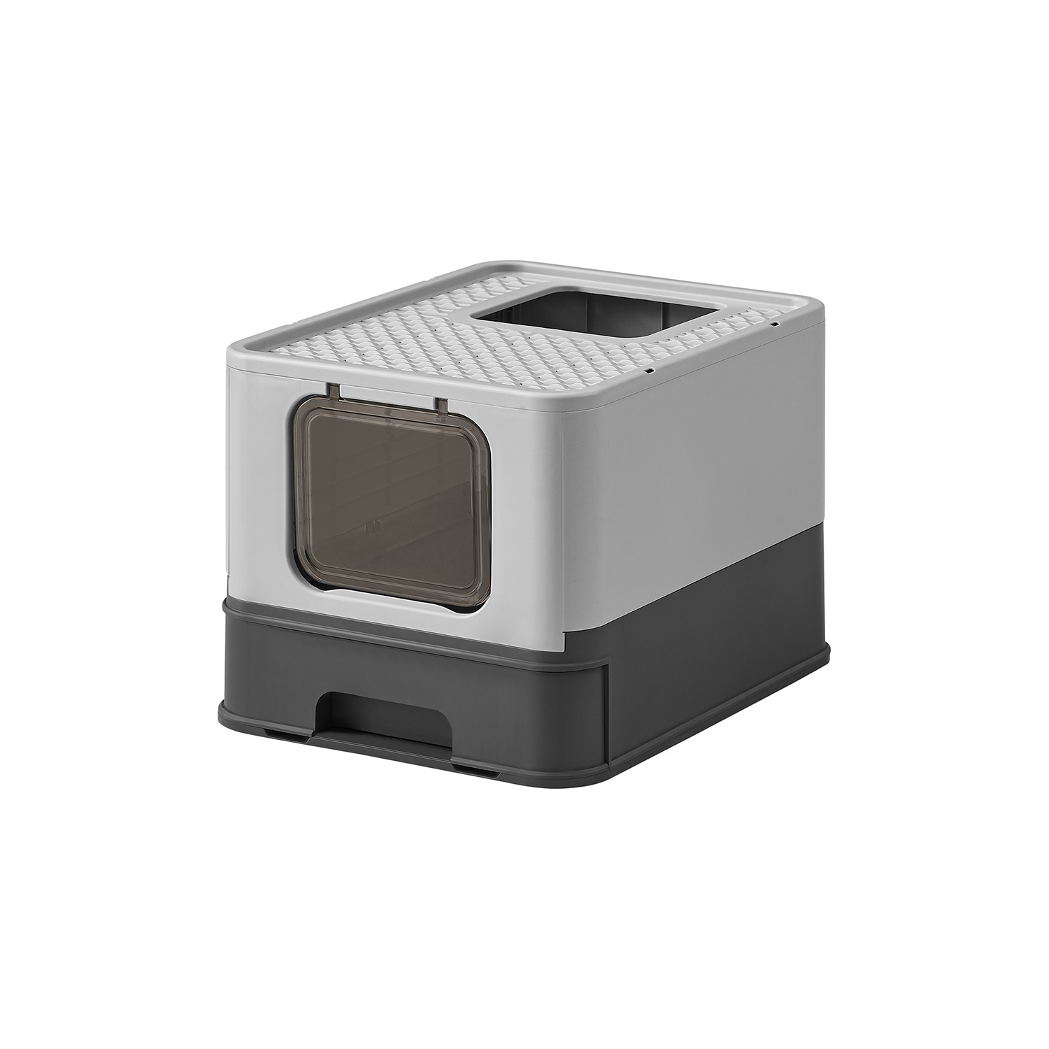 Feandrea Hidden Cat Litter Box, Cat Litter Tray with Hood, Slide-Out Tray, Scoop, Brush, Spacious for Large Cats, Max. Load 15 kg, Anti-Tracking, Anti-Leaking, Charcoal Grey and Dove Grey PPT001B01