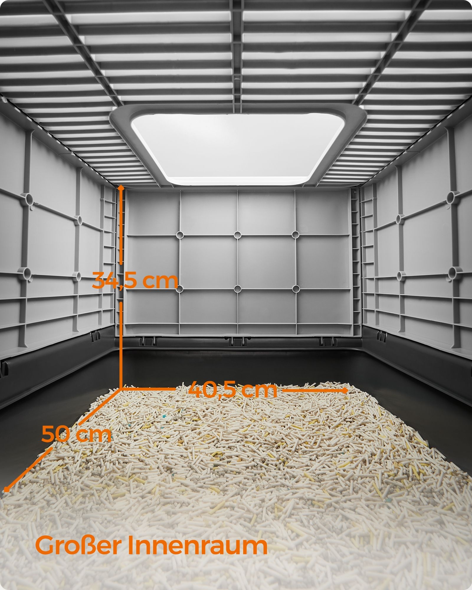 Feandrea Hidden Cat Litter Box, Cat Litter Tray with Hood, Slide-Out Tray, Scoop, Brush, Spacious for Large Cats, Max. Load 15 kg, Anti-Tracking, Anti-Leaking, Charcoal Grey and Dove Grey PPT001B01