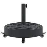 vidaXL Parasolvoet met wielen voor stok van Ø38 / 48 mm 27 kg rond