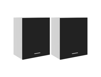 vidaXL Hangkasten Lyon 2 st 50x31x60 cm bewerkt hout zwart