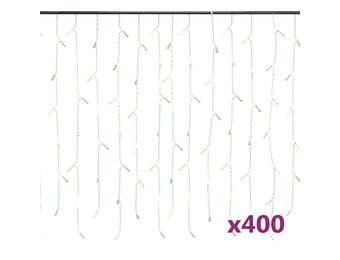 vidaXL Lichtgordijn met 400 LED's en 8 functies 10 m warmwit