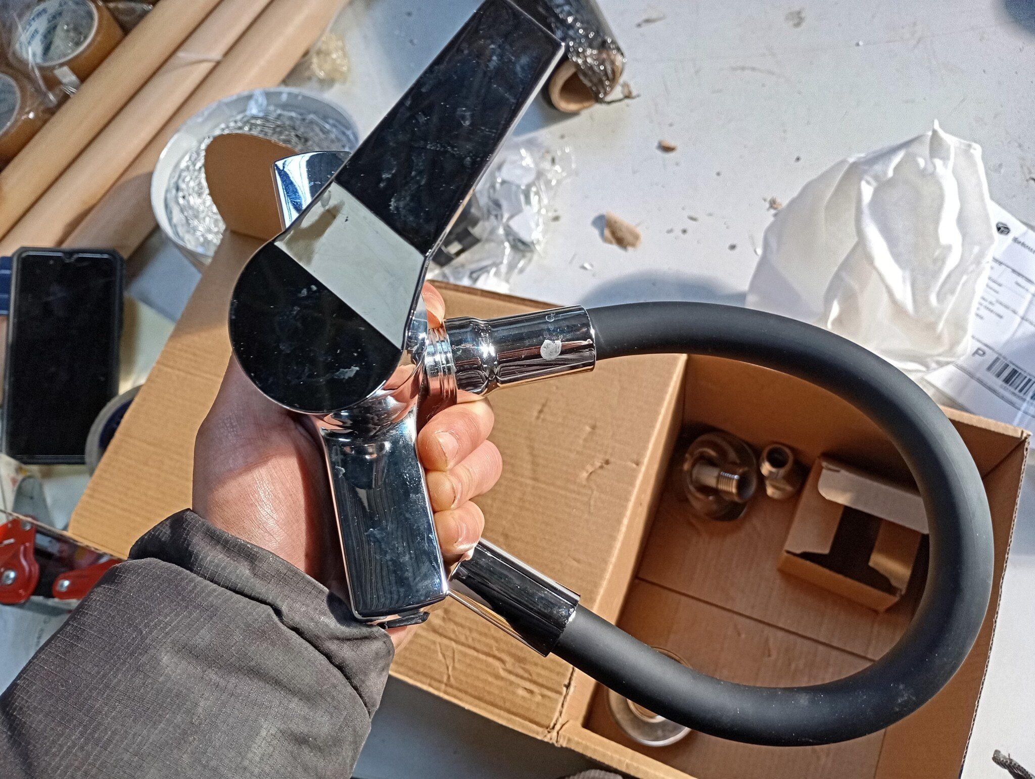 Zwarte Flexibele Keukenkraan - 60% Korting! Incl. Montage Set