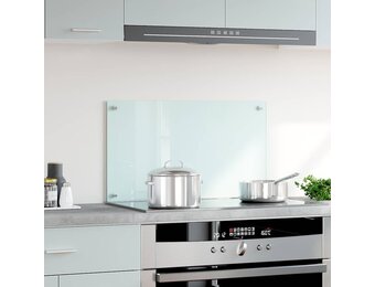 vidaXL Spatscherm keuken 70x40 cm gehard glas wit