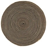 vidaXL Vloerkleed handgemaakt met spiraal ontwerp 120 cm jute zwart