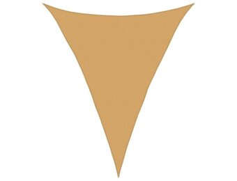 vidaXL Zonnezeil 160 g/m² driehoekig 5x7x7 m HDPE zandkleurig