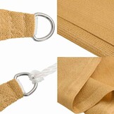 vidaXL Zonnezeil 160 g/m² driehoekig 5x7x7 m HDPE zandkleurig