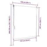 VidaXL Buitenrollgordijn Crème 150x270cm - 51% Korting!