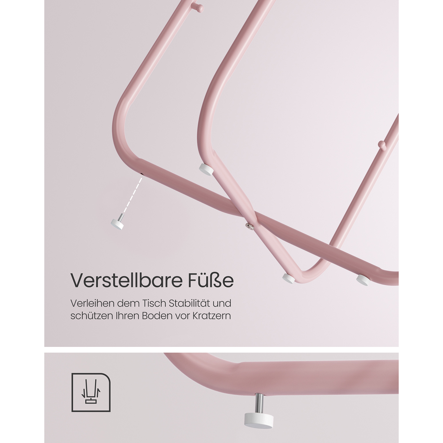 Ronde Bijzettafel Pastel Roze - 40% Korting! - Met Opbergmand