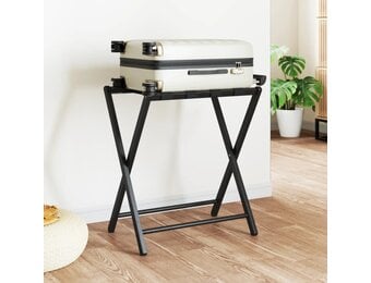 vidaXL Bamboe Bagagerek - Zwart | 51% Korting | Compact & Stevig