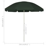 VidaXL Strandparasol 240cm Groen - Nu 56% Korting!