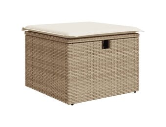 vidaXL Tuinkruk met Kussen - Poly Rattan Beige | 56% Korting! | Retourtje.nl