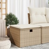 vidaXL Tuinkruk met Kussen - Poly Rattan Beige | 56% Korting! | Retourtje.nl