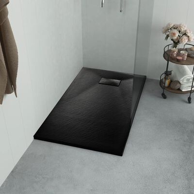 vidaXL Douchebak 100x80cm SMC Zwart - 40% Korting!
